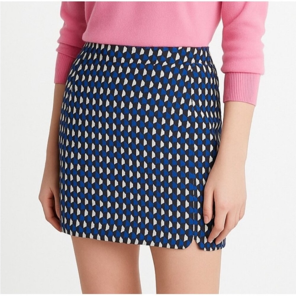 J. Crew Geo Print Dolphin Hem Mini Skirt